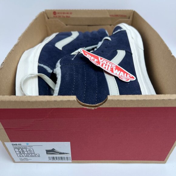 VANS Sk8-Hi Cozy Hug Parisian Night Shoes Navy Men's 7.5 / Women's 9 NEW - Picture 8 of 9